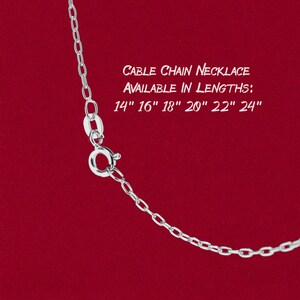 Cable Link Chain Necklace Length Choice 14", 16", 18", 20", 24" Sterling Silver 925 Oval