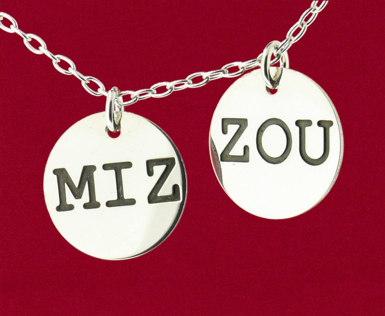 MIZ ZOU Charm Your Choice or Both MIZZOU Engraved Pendant 925 Sterling Silver Jewelry No Chain