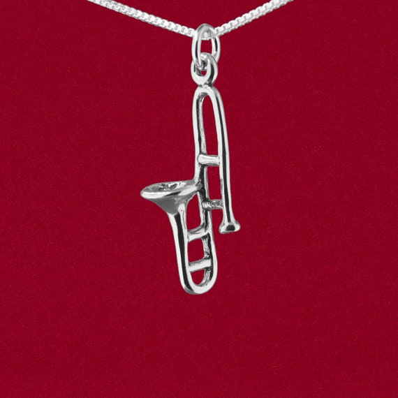 3-D Trumpet Band Music Charm Sterling Silver - Made in the USA 3-D Trumpet Band Music Charm Sterling Silver - Made in the USA