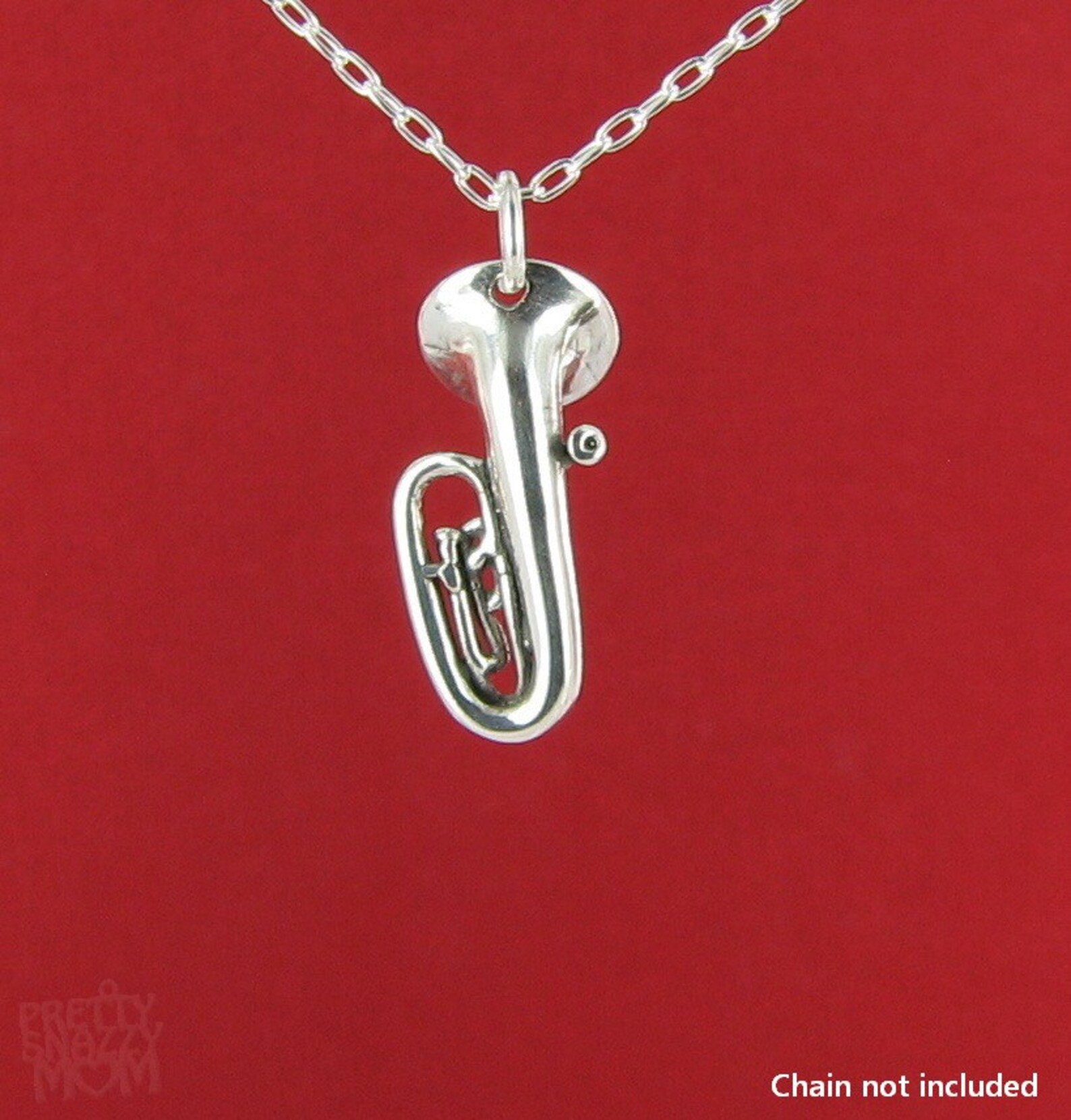 Tuba 3D Charm Pendant 925 Solid Sterling Silver Jewelry Brass Etsy