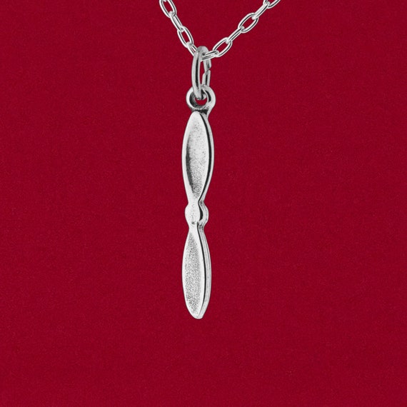 Airplane Propeller Necklace Sterling Silver Airplane Propeller