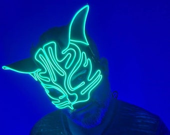 Felix green cat  Hand made neon EL Wire mask