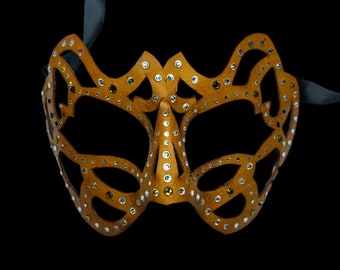 Rhine Stone Leather Mask