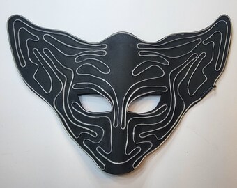 White Long Ear      EL Wire mask,Outfit,Masquerade,edc,Rave Mask,Halloween,Burning Man,Cosplay,Party,Festival,Glow