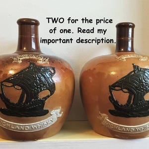 2 Doulton Lambert Whiskey Jug: Highland Crock, c.1892-98 AUTHENTIC DATING - Great opportunity TWO for the price of one - Great Gifts