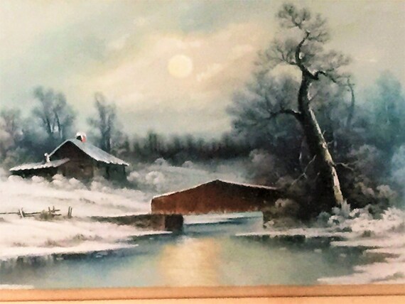 Harold Morse Ward Pastel Cabin By The Lake C 1920 Original Etsy
