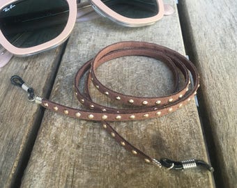 Leather Sunglass Strap, Eyeglass Retainer, Unisex Glasses Holder