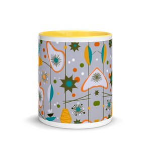 Mid Century Modern Abstract Mug with Color Inside