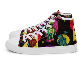 Women’s high top Robot Rampage canvas shoes