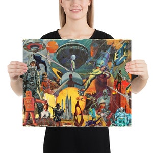 Vintage Sci Fi Illustration Collage Poster