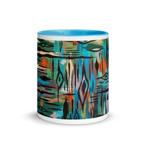 Abstract Painting Mug with Color Inside