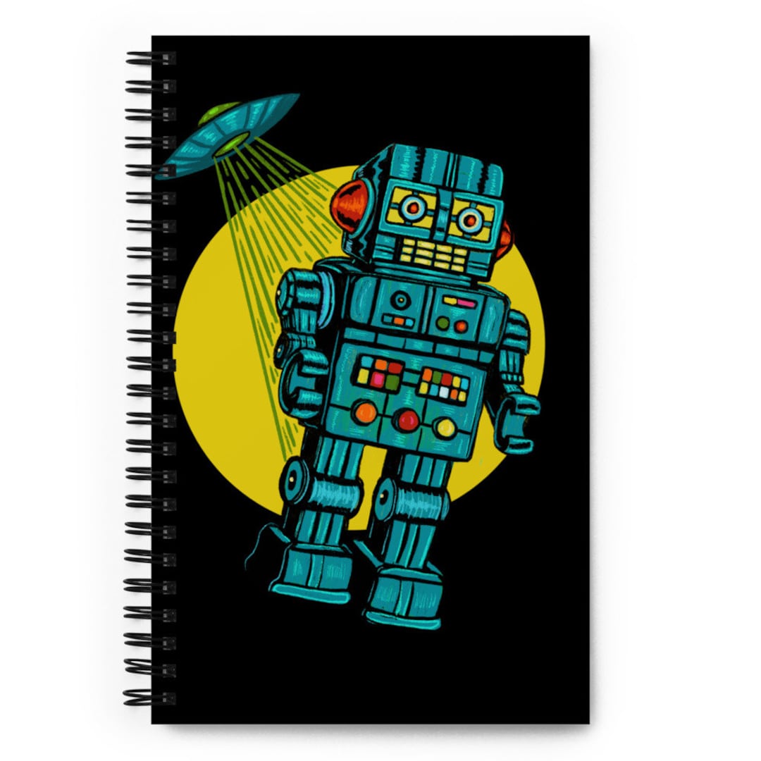 Robot Notebook Retro Robot Spiral Notebook - Etsy