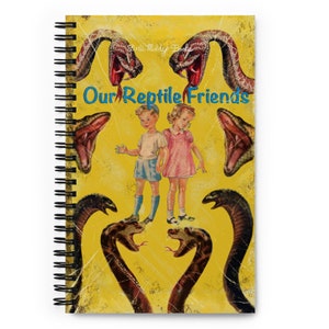 Nuestros amigos reptil retro libro portada espiral cuaderno