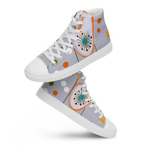 Women’s high top Mid Century Modern canvas shoes