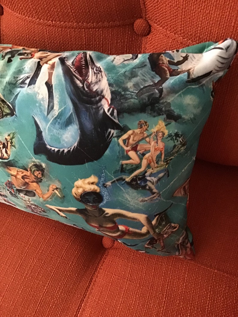 Deep Sea Diver Vintage Illustration Collage Pillow Case - Etsy