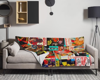 Alfred Hitchcock Movie Poster Collage Throw Blanket
