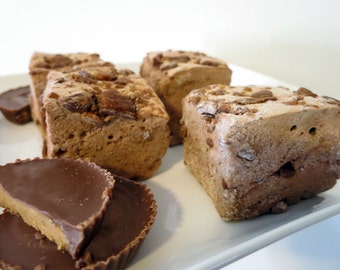 Chocolate Peanut Butter Cup Marshmallows - 1 dozen Gourmet marshmallows