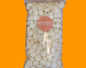 Mercken's White Chocolate Coating wafers - 1 lb or 3 lb - melting