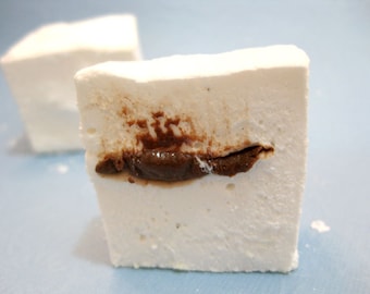Vanilla Nutella Marshmallows - 1 dozen Gourmet homemade marshmallows