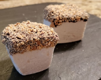 S'Mores Mallow Marshmallows - Vanilla Marshmallow, Dark Chocolate, and graham cracker crumbles - 1 dozen Gourmet