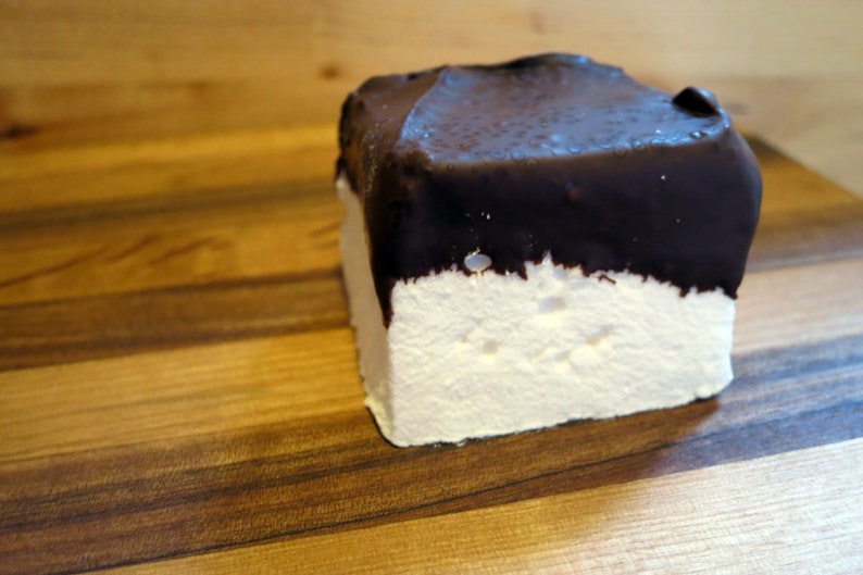 Peppermint Marshmallows Dipped in Dark Chocolate 1 dozen Gourmet homemade chocolate covered marshmallows image 1