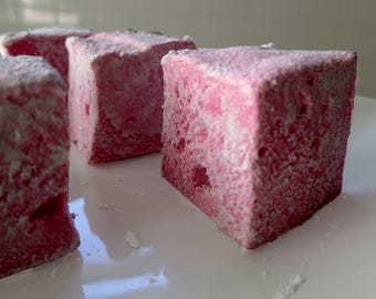 Cherry-Raspberry Marshmallows - 1 dozen Gourmet homemade marshmallows