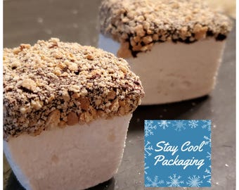 S'Mores Mallow Marshmallows SUMMER - Vanilla Marshmallow, Dark Chocolate, and graham cracker crumbles - 1 dozen Gourmet