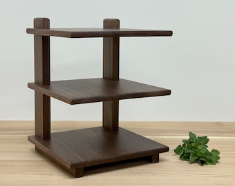 Black Walnut Desktop Organizer: Three-Tier Bookshelf