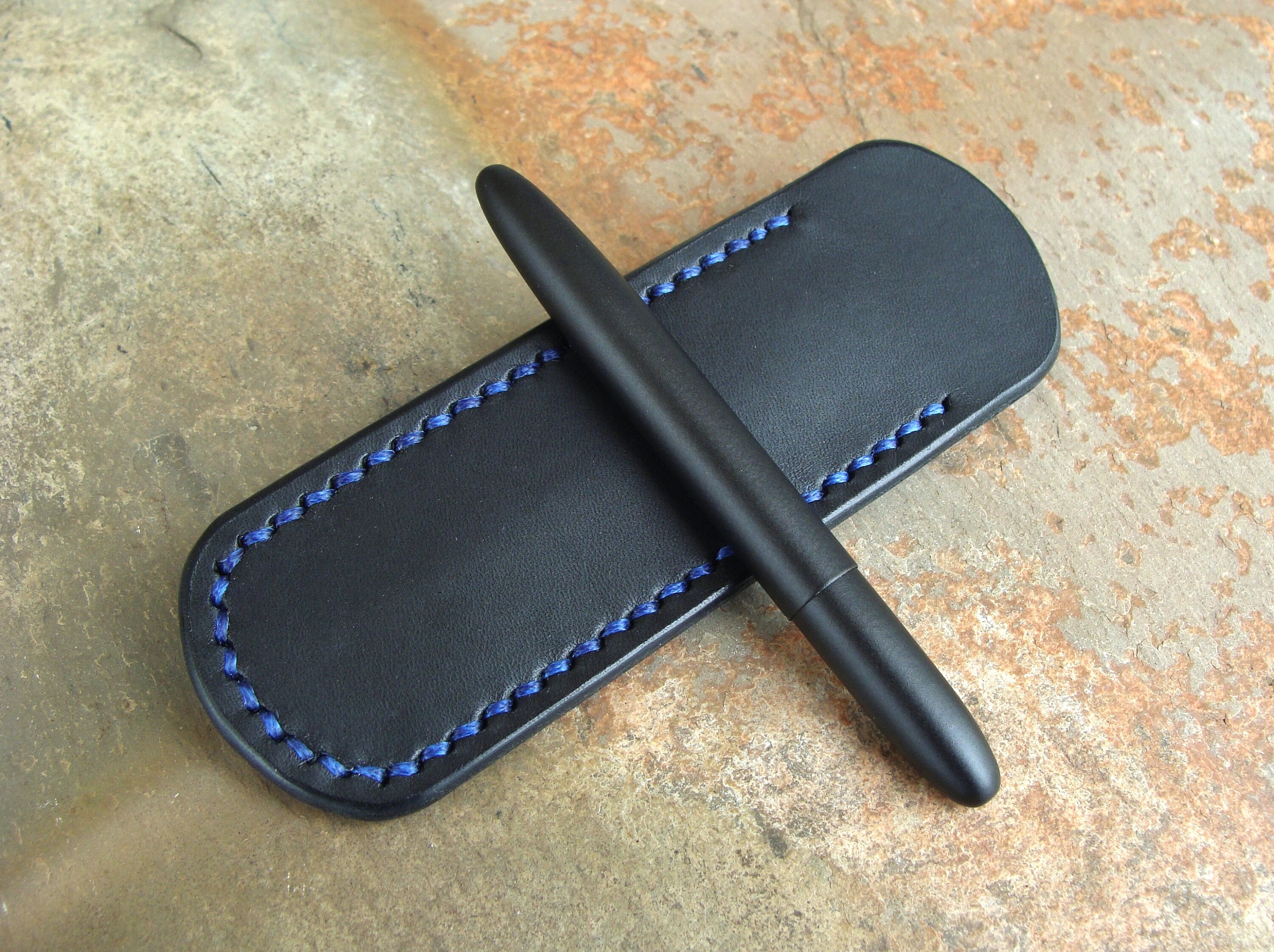 Leather Pen Cover Black Leather Pen Case Bullet Pen Cover Etsy