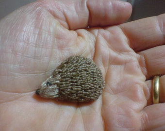 Hand embroidered Hedgehog  Brooch/bag charm