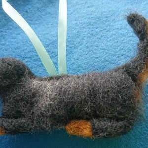 Felt Dachshund Ornament: Hand-Stitched Wirehaired Dog with Organic Wool Fill image 4