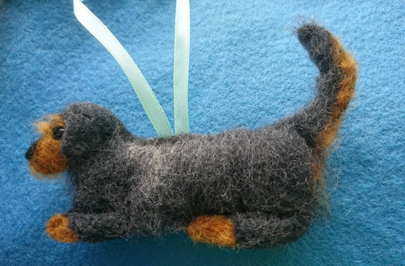 Felt Dachshund Ornament: Hand-Stitched Wirehaired Dog with Organic Wool Fill image 4