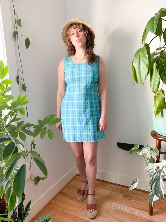 Vintage 90s Faded Glory Plaid Square 