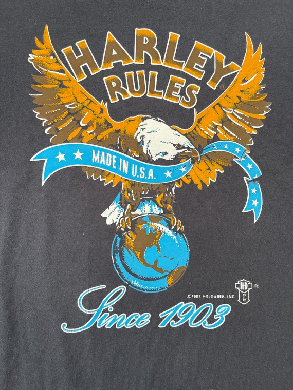 Vintage Harley Davidson Tee / 80s 90s Biker T-shirt / Harley Rules