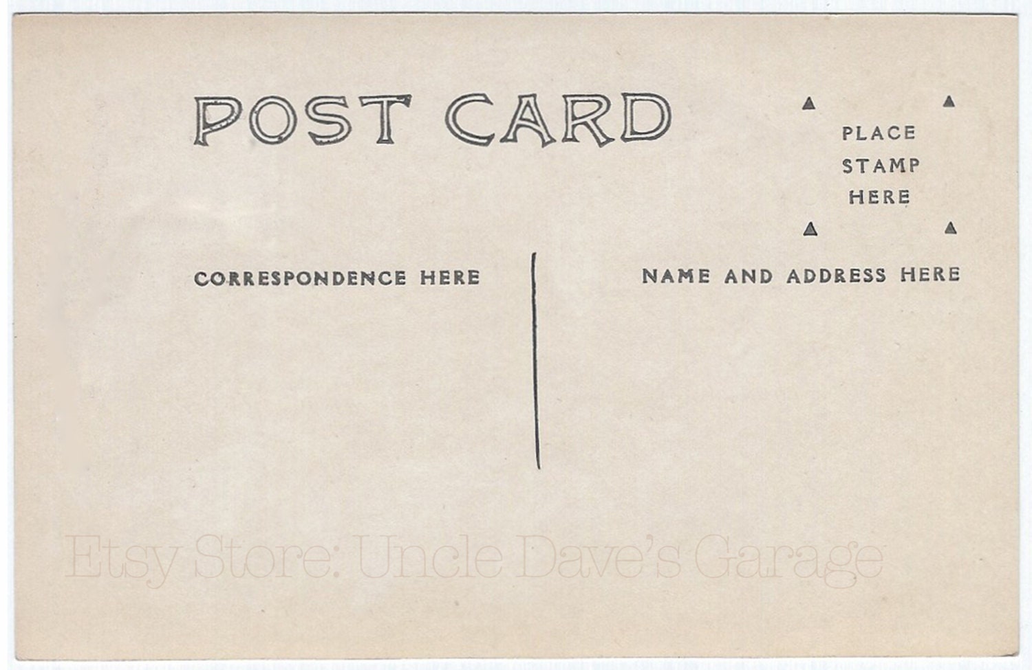Back Of A Postcard With Stamp