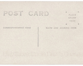 Vintage Postcard Back Artwork: 1900s "Place Stamp Here" (Digital Download)