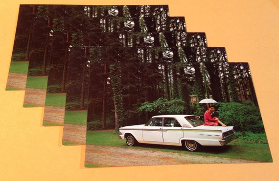 Bulk Lot 5 Vintage 1962 Postcards Ford Fairlane 500 4 Door Sedan Original Dealer Published Promotional Auto Advertising Unused