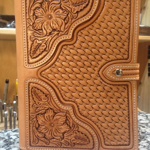 Hand tooled leather ipad case