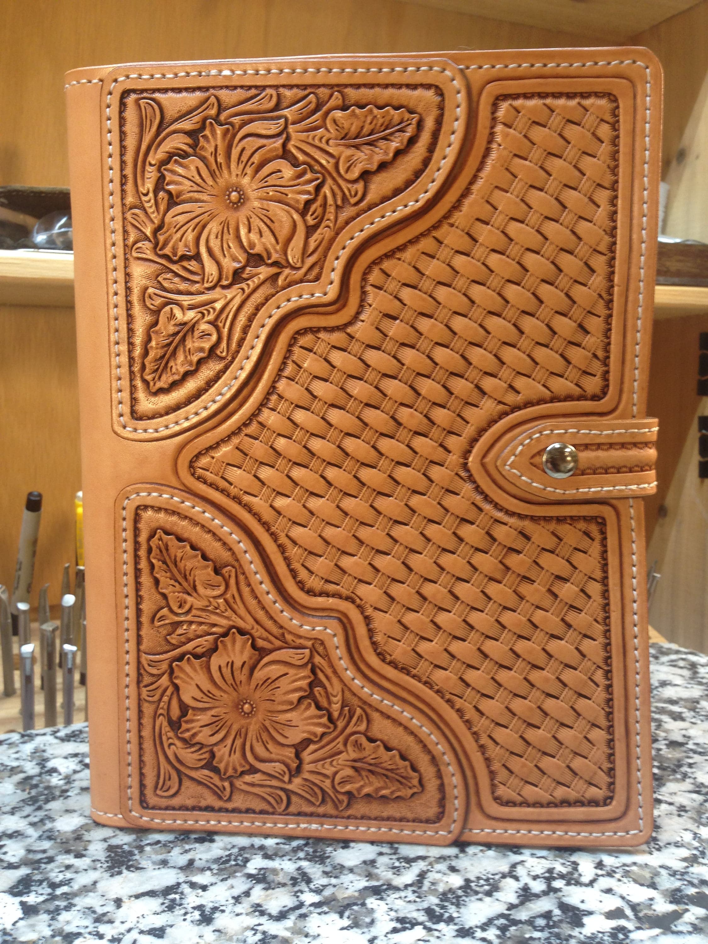 Hand Tooled Leather iPad Case 