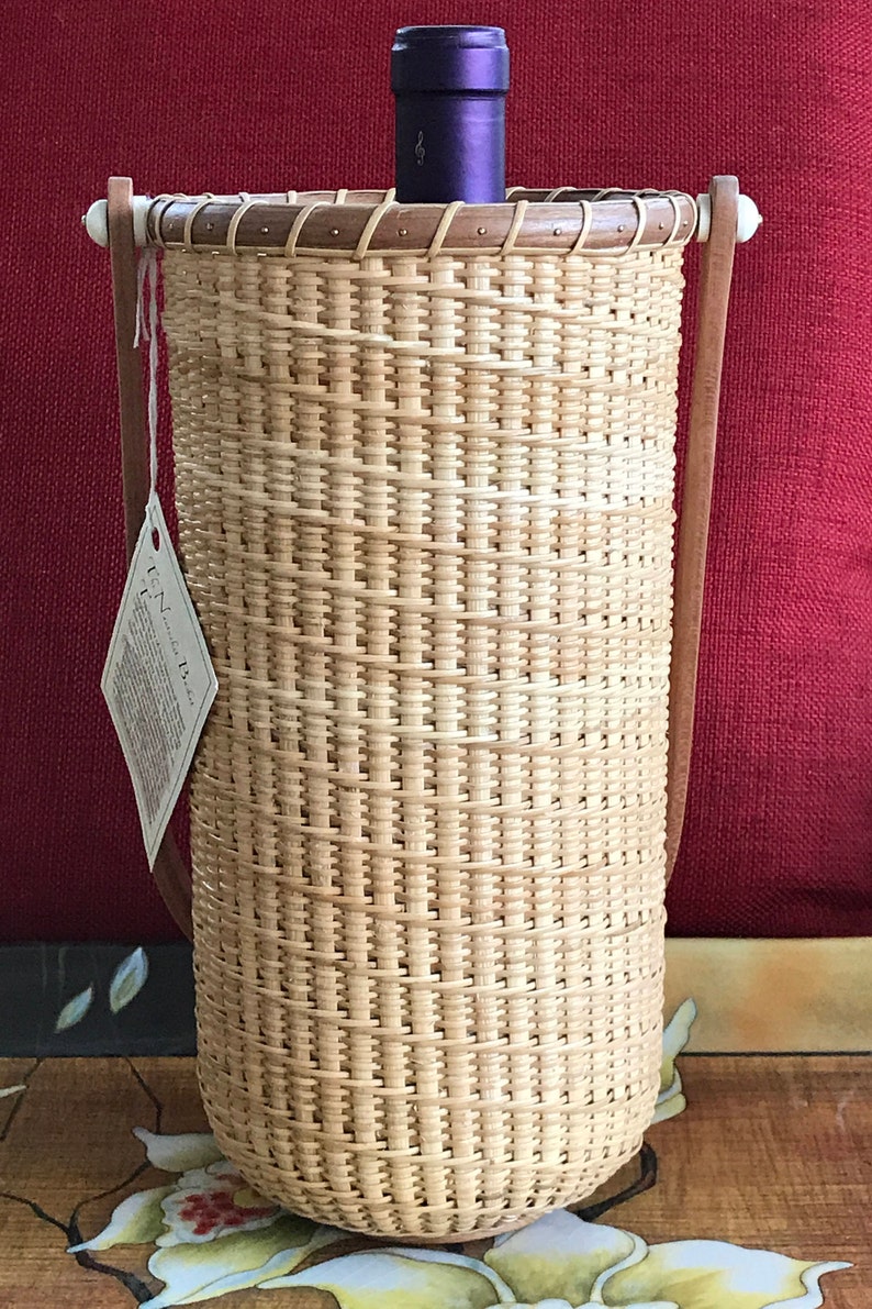 Nantucket Lightship Basket Wine Carrier Vase Etsy