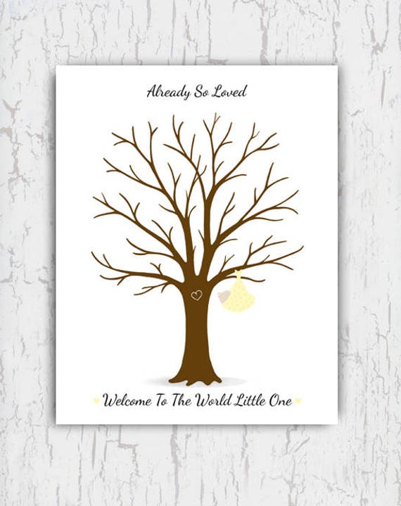 baby shower thumbprint tree
