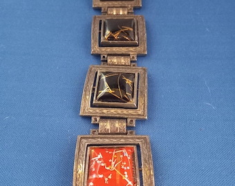 Original Rare Mid Century Flip Panel Lucite Bracelet