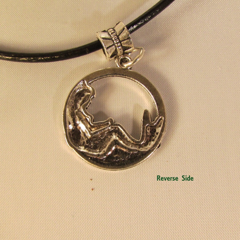Silver Mermaid 16 Leather Pendant Necklace N180
