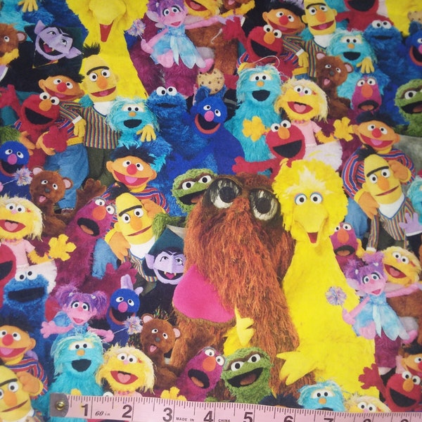 Muppets  Sesame Street.  100% cotton fabric.  Three separate pieces available.