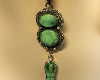 Feminist green turquoise pendant necklace