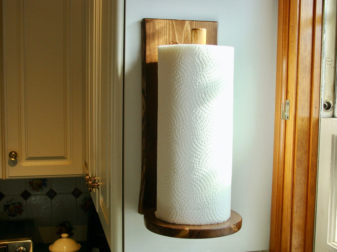 Vertical Wallmounted Paper Towel Holder Etsy