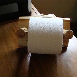 Rustic Toilet Paper Holder Stand Wood Stained Grey – Father Son Crafts