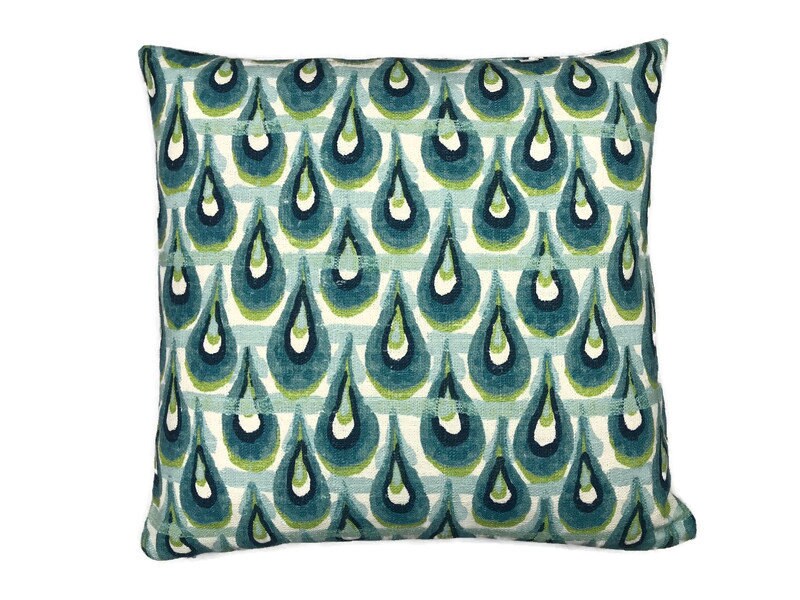 Modern Accent Pillow Cover Blue Peacock 17