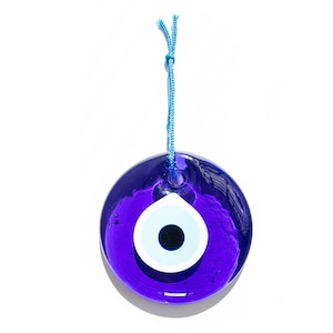 Evil Eye Charm Blue Wall Hanging 3 inches 7.5 cm Home Protector Glass Beads Beautiful evil eye home decor Made in Turkey image 1