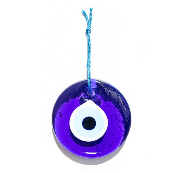 Evil Eye Charm Blue Wall Hanging 3 inches "7.5 cm" Home Protector Glass Beads Beautiful evil eye home decor Made in Turkey
